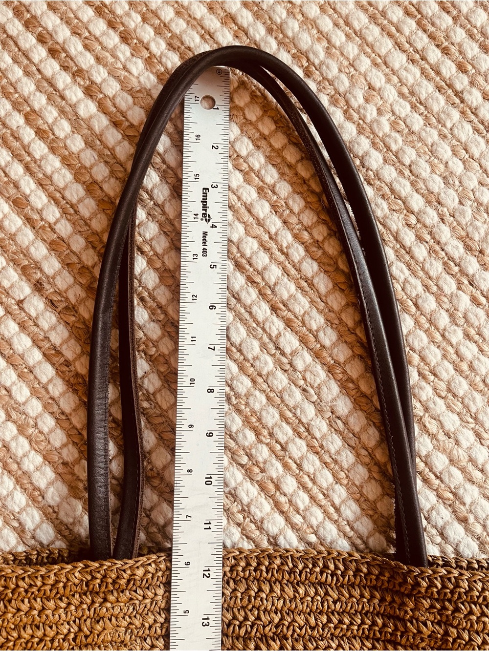 Eddie Bauer Straw Leather Woven Shoulder Bag Brown - Picture 9 of 14